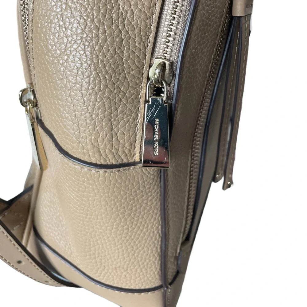 Michael Kors Brooklyn Signature Logo Semi Lux Medium Tan Backpack